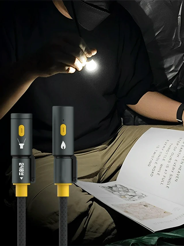 Alt view image 3 of 3 - 240W USB C Multi Charging Cable with Lighter & LED Lighting Fast Phone Charging Cord Multiple Charger Cord for Camping & Light