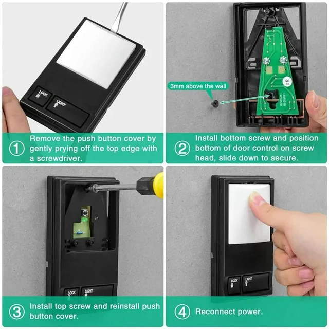 Alt view image 2 of 3 - 5X Garage Door Opener Control Panel, Multi-Function Wall Keypad Button Replacement For 78LM, Wired