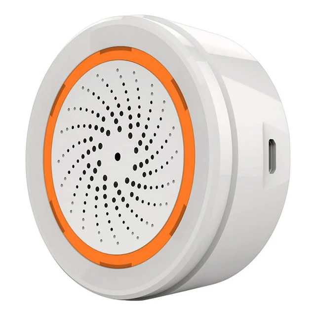 Alt view image 3 of 3 - Alarm Siren Siren Sound Light Alarm 90dB Sound Light Sensor App Remote Control Home Protection System