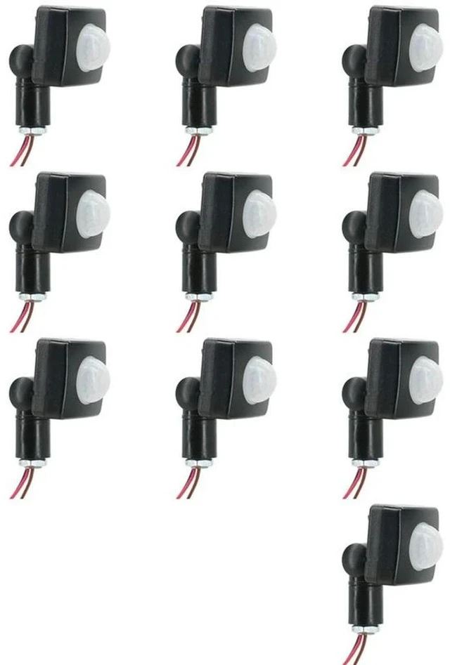 Main image of 10X 220V Mini Human Body Infrared Sensor Infrared Body Sensor Switch LED Flood Light PIR Motion Sensor Adjustable Black