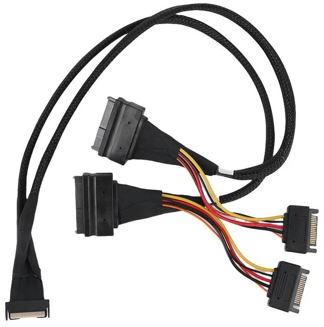 Main image of SlimSAS 8X To 2*U.2 NVMe Adapter SFF-8654 74pin To 2*SFF-8639 68pin Cable Hard Drive Data Cable
