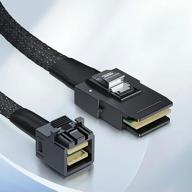 Alt view image 2 of 3 - SlimSAS 8X To 2*U.2 NVMe Adapter SFF-8654 74pin To 2*SFF-8639 68pin Cable Hard Drive Data Cable