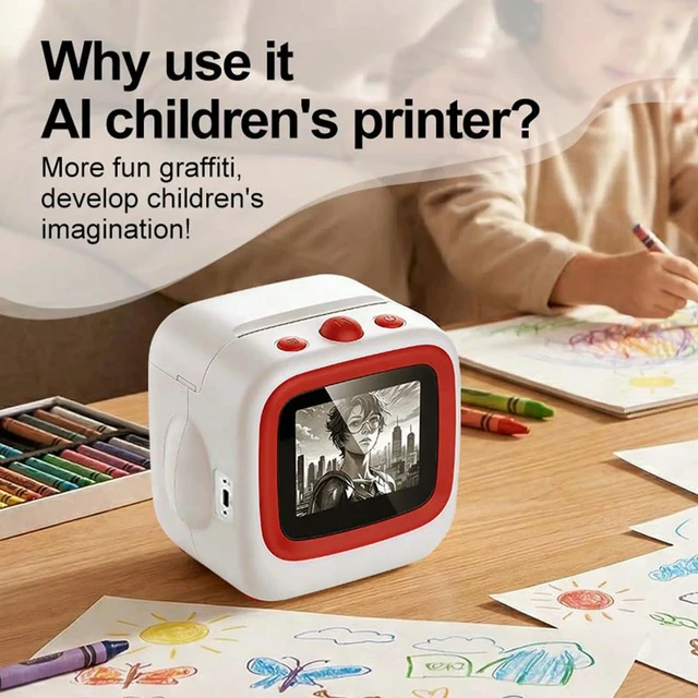 Alt view image 3 of 3 - AI Sticker Printer with AI Voice Generation and 2.4inch HD Screen Thermal Printer Birthday Gifts for Students & Teens