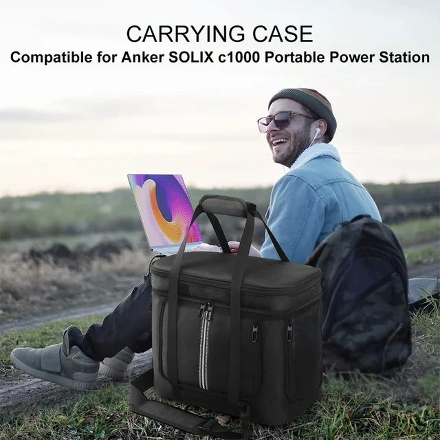 Alt view image 3 of 3 - Anti-drop Carrying Case for Anker SOLIX C1000 Waterproof Case Handbag Large Capacity Carrying Bag with Shoulder Strap