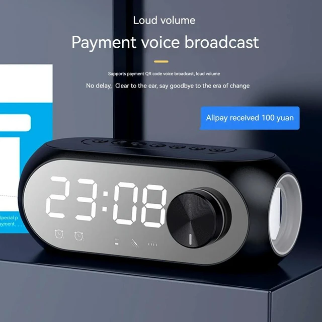 Alt view image 3 of 3 - RGB BT Speaker with Alarm Clock Stereo Sound Box 1200mAh Radio FM Music Player for Party Outdoor Travel