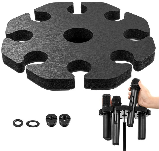 Main image of 8-Slot Multi Microphone Rack Detachable Wired and Mic Holder Microphones Organizer Microphone Accessories