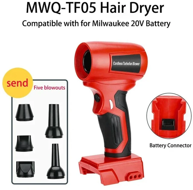 Main image of Electric Cordless Turbo Blower Violent Blower Handheld Jet Fan Snow Leaf Dust Patio Cleaning Tools for Milwaukee 18V Batteries