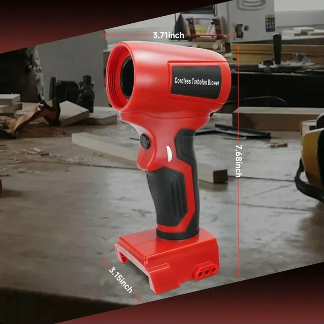Alt view image 3 of 6 - Electric Cordless Turbo Blower Violent Blower Handheld Jet Fan Snow Leaf Dust Patio Cleaning Tools for Milwaukee 18V Batteries