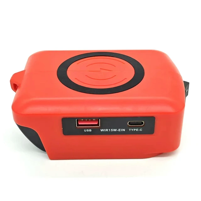 Alt view image 2 of 3 - Mobile Phone Charger Fast Charging Adapter with Type-C USB Ports for Black & Decker 18/20V Batteries