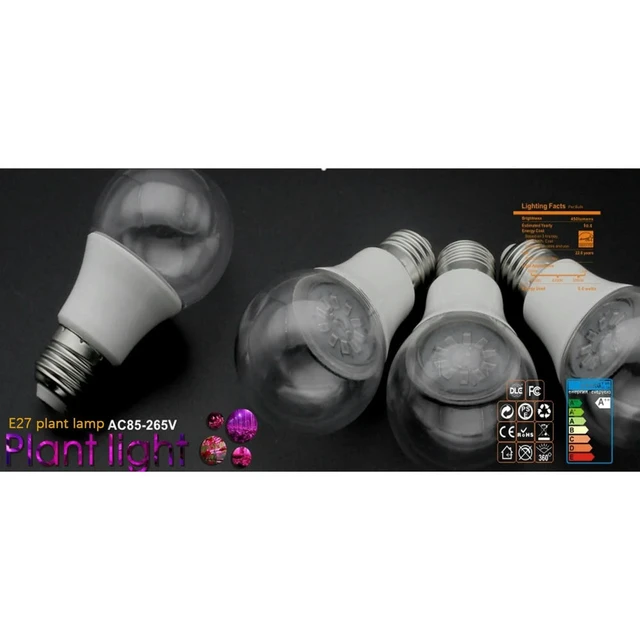 Alt view image 3 of 6 - 6Pcs RZWD144 E27 5W Plant Light LED Lamp AC100-265V Light Bulb