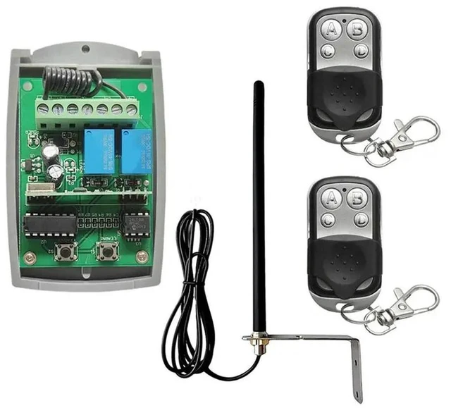 Main image of Universal Garage Door Remote Control 2 Channel 433Mhz Remote Control, Receiver, Antenna Replacement 433Mhz Opener