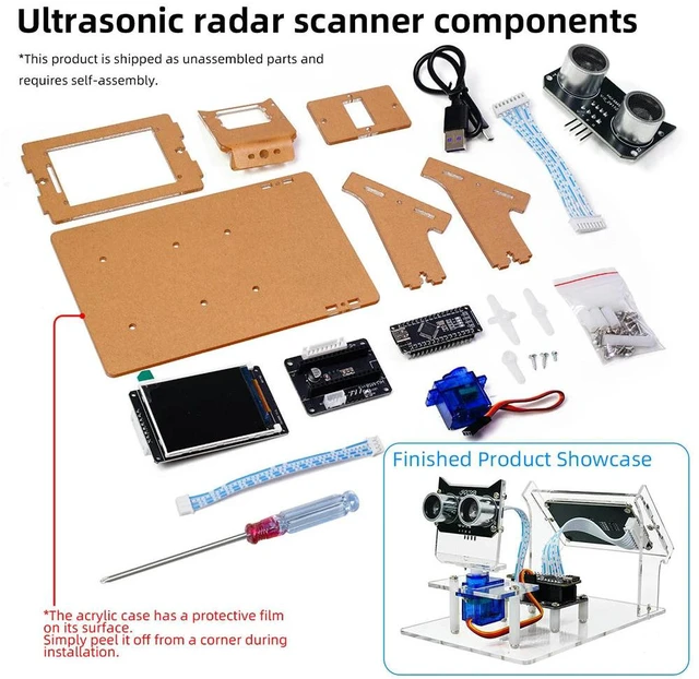 Main image of DC 5V Ultrasonic Radar Sensor Module for Student Learn DIY Kit HXFB Graphical Program Support Distance Detection