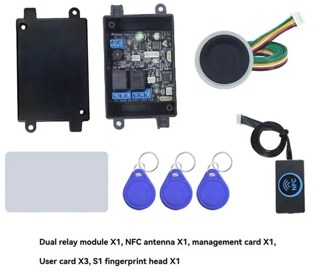 Alt view image 2 of 3 - Fingerprint Access Controller Electric Lock Control Relay Module Ic Card Induction Switch Bicycle Diy Unlock S1
