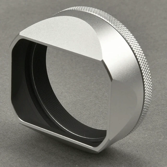 Alt view image 2 of 3 - with 49mm Adapter Ring Square l Lens Hood Silver Square l Lens Hood for Fujifilm Fuji X100V X100F X100S Camera