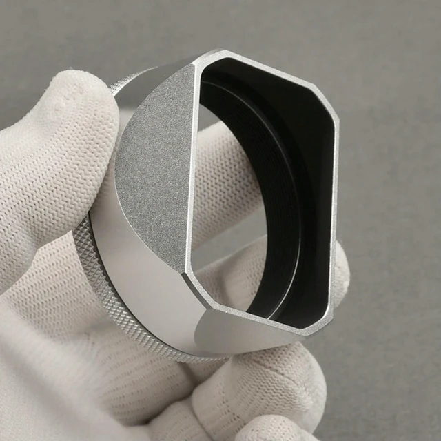 Alt view image 3 of 3 - with 49mm Adapter Ring Square l Lens Hood Silver Square l Lens Hood for Fujifilm Fuji X100V X100F X100S Camera