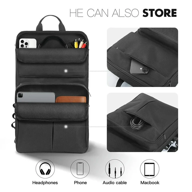 Alt view image 2 of 3 - DJ Backpack with Shoulder Strap for Pioneer DDJ-400/DDJ-FLX4 Dustproof Turntables Protective Case DJ Carrying Case