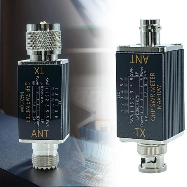 Alt view image 2 of 3 - 1- 30mhz 10W 6 LED SWR Meter Shortwave SWR Power Meter No Batteries Required LED Indicator SWR Meter for Shortwave Radio