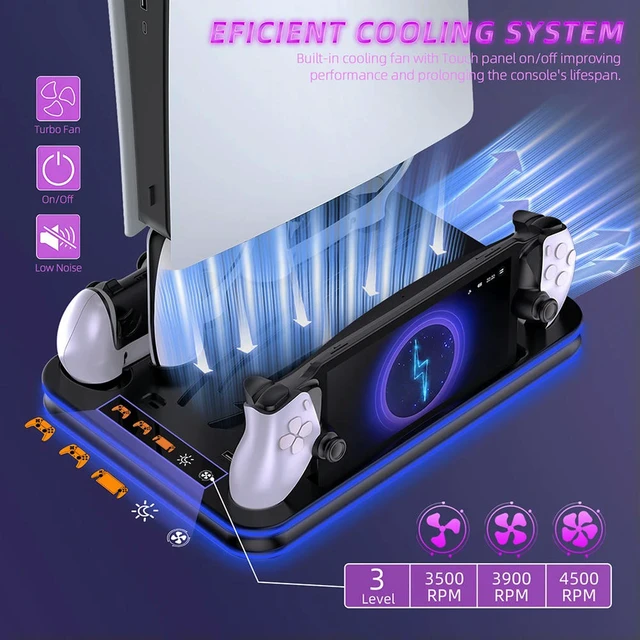 Alt view image 2 of 3 - Controller Charging Dock with RGB Light for Portal Cooling Station for / Slim Accessories