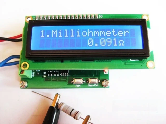 Alt view image 2 of 6 - High Precision Milliohm Meter 0 to 120Ohm Low Resistance Tester Capacitance Meter Testing Module