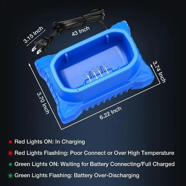Alt view image 3 of 3 - Replacement Charger Fast-Charging Station Suitable for Kobalt 40V KB440-03 KB2540C-06 Mini Fast Charger