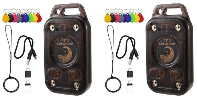 Main image of 2X Chameleon V3.0 RFID Chip Reader Card Emulator ID IC 125K 13.56M Tag Copyer NFC Reader Writer+18XUID Keychain