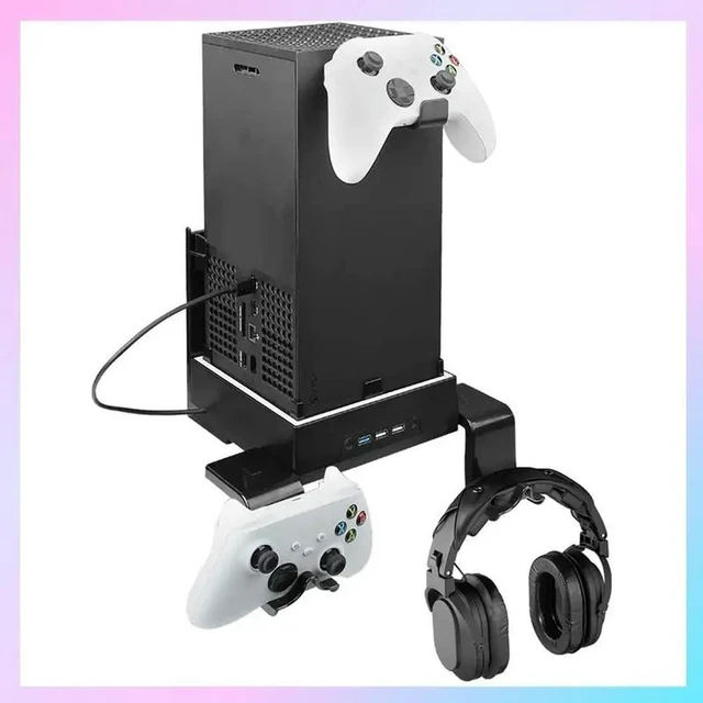 Main image of Wall Mount Headphone Hanger Wall Shelf Bracket With Cooling Fan And 3 USB Port For Series X