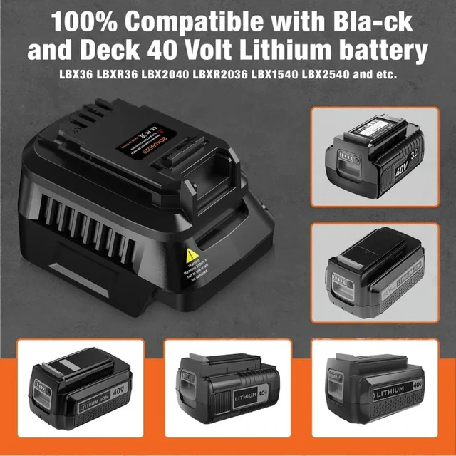 Alt view image 3 of 3 - For Black&Decker 36V 40V Li-ion BD40BD20 Adapter Compatible with For Black&Decker 20V Li-ion Power Tools