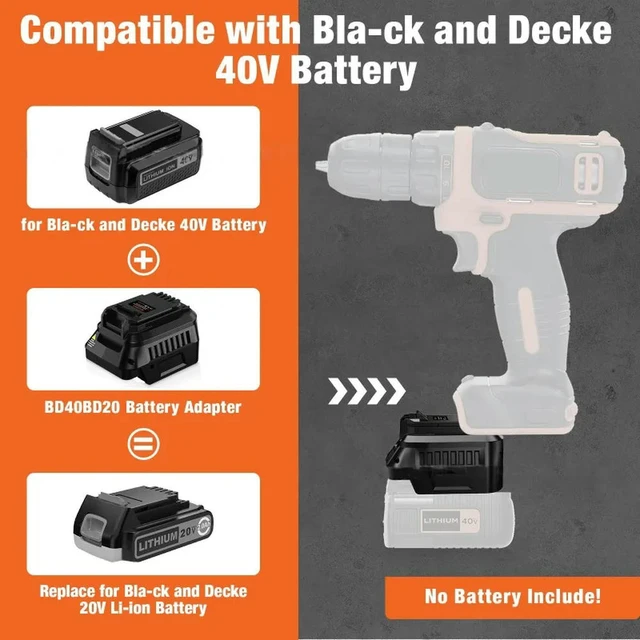 Alt view image 2 of 3 - For Black&Decker 36V 40V Li-ion BD40BD20 Adapter Compatible with For Black&Decker 20V Li-ion Power Tools