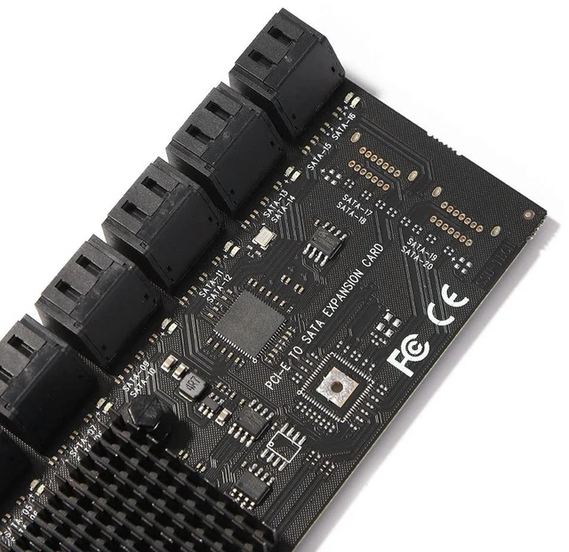 Main image of Controller Adapter Riser Expansion Card PCIE Adapter 16 Port PCI-Express X1 to SATA3.0 Controller Expansion Card