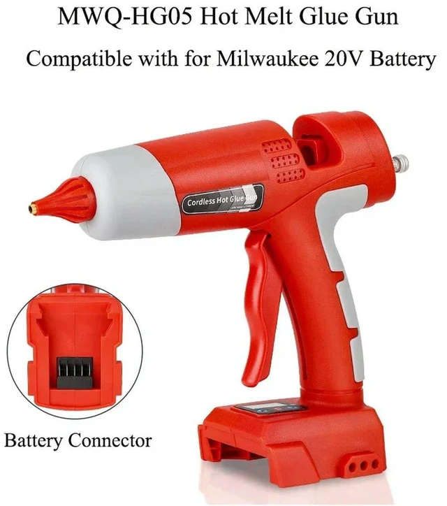 Main image of DIY Tool Rechargeable Electric Handheld Hot Melt Glue Gun with 11mm Glue Stick for Milwaukee 18V Li-ion for Home Repairs