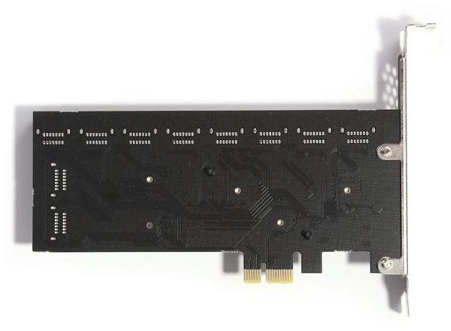 Alt view image 3 of 3 - Controller Adapter Riser Expansion Card PCIE Adapter 16 Port PCI-Express X1 to SATA3.0 Controller Expansion Card