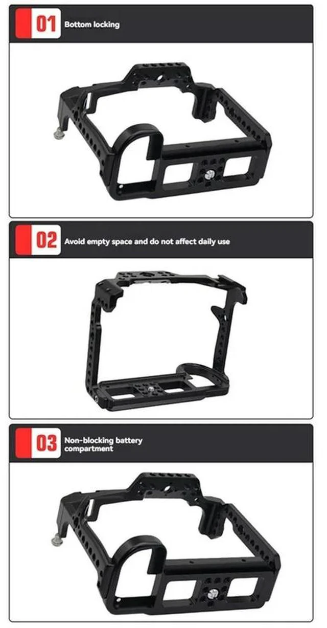 Alt view image 2 of 3 - Camera Cage For Panasonic S1 S1H S1R Camera Stabilizer Protection Frame Quick Release Plate Camera Cage