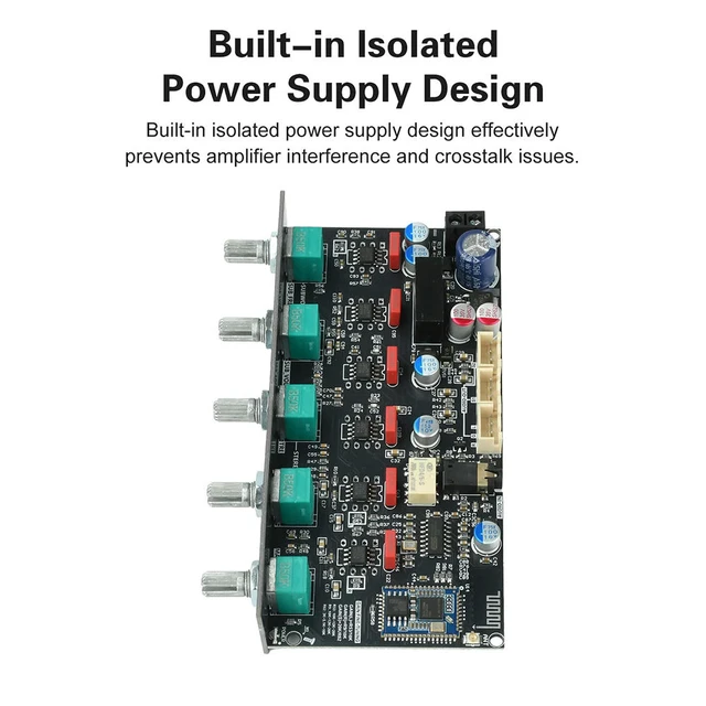 Alt view image 3 of 6 - ZK-PRO2 Power Amplifier Decoding Board Fever Pre Stage Tone Board 2.1 Channel Subwoofer With High Pass BT Decode QCC3034+ES9023