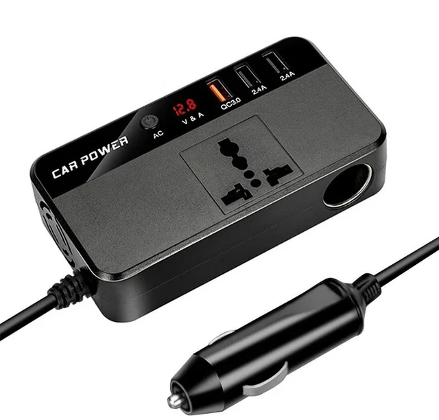 Main image of 200W Car Inverter Car Fast Charger Converter Cigarette Lighter Plug with 3 USB Ports Power Adapter for Outdoor Camping