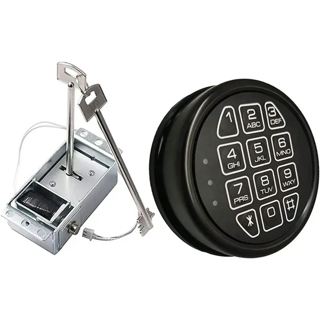 Alt view image 2 of 3 - Replacement Electronic Safe Lock Panel Kit Solenoid Lock And 2 Emergency Keys Included