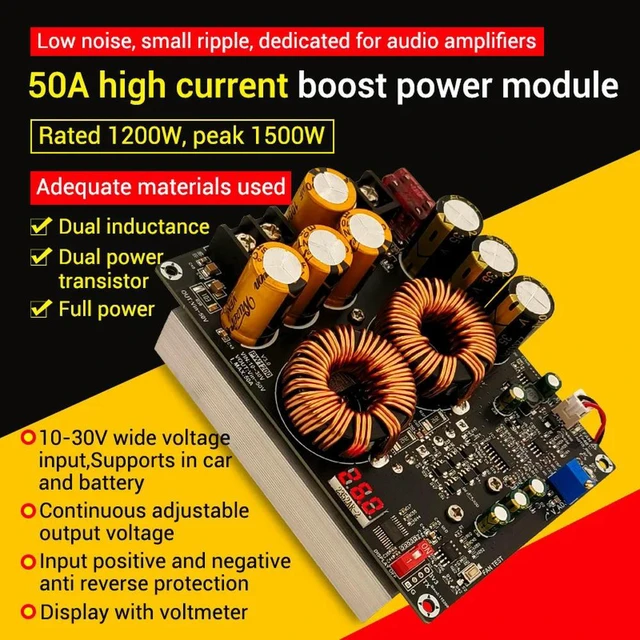 Main image of 1200W 50A High Current Boost Power Module Dual Inductor Sufficient Power Audio Amplifier Dedicated Power Supply