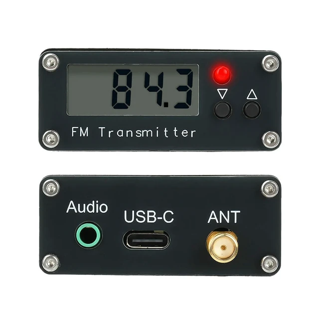 Alt view image 3 of 3 - 76-108Mhz FM Transmitter 0.5W Digital Display FM Transmitter Stereo 2000 Meter Signal Generator RF Module USB Type C