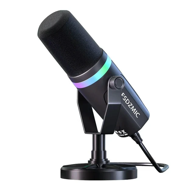 Alt view image 3 of 3 - XLR/USB Dynamic Gaming Microphone RGB Dynamic Microphone PC Computer Gaming Mic for Studio Recording Streaming Content Creation