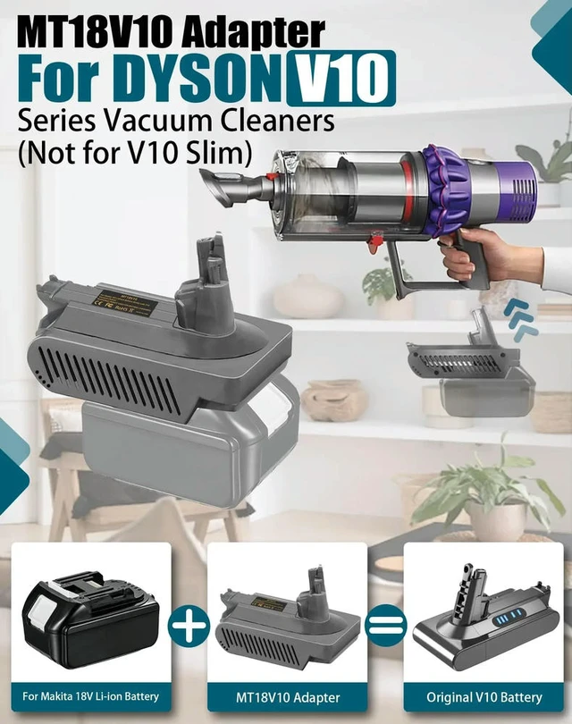 Alt view image 2 of 4 - MT18V10 Adapter Converter for Makita 18V Lithium Batteries Converting To for V10 Animal Cyclonic Vacuum Cleaner