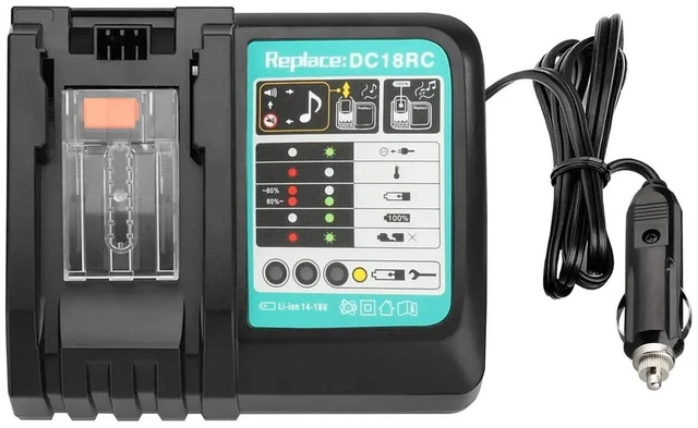 Main image of Car Charger 3A Charger Fast-Charging Station with Cigarette Lighter Plug for Makita 14.418V Lithium Batteries