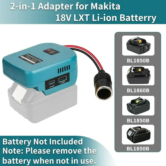Alt view image 3 of 3 - Step-down Converter Power Adapter Compatible with For Makita 18V Lithium Batteries for DIY Projects with Cigarette Lighter Plug