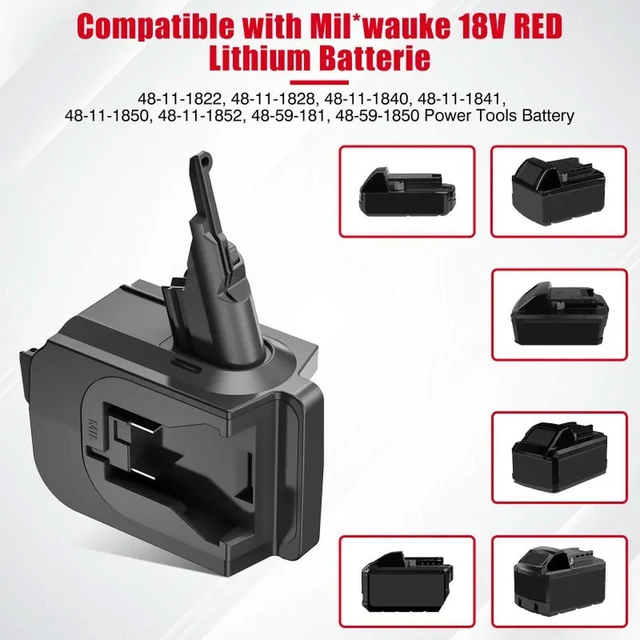 Alt view image 3 of 3 - For Milwauke 18V Li-ion MIL18V7V8 2 in 1 Adapter Converter Compatible with For V7V8 Series Vacuum Cleaners
