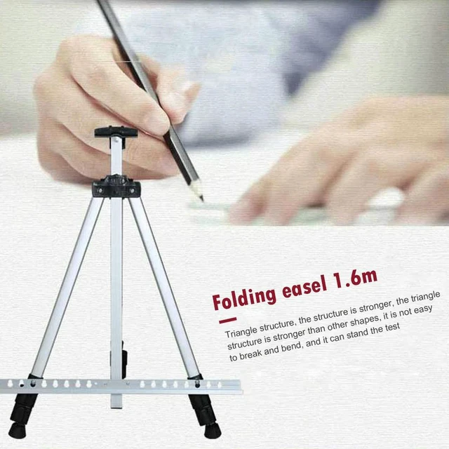 Alt view image 2 of 3 - 1.6m Painting Easel for Children Wooden Easel Tripod Display Telescopic Shelf Folding Draw Table Easel Artist Easel