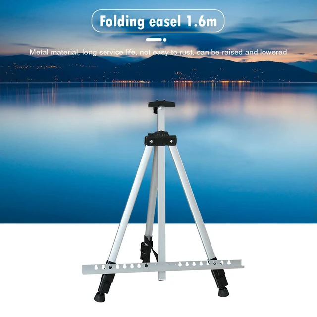 Alt view image 3 of 3 - 1.6m Painting Easel for Children Wooden Easel Tripod Display Telescopic Shelf Folding Draw Table Easel Artist Easel