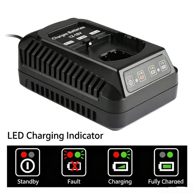 Alt view image 2 of 3 - Rapid Charger P107 Fast Charger Lithium Charger Compatible with For Ryobi 12V18V Ni-Cd Ni-Mh Lithium Batteries