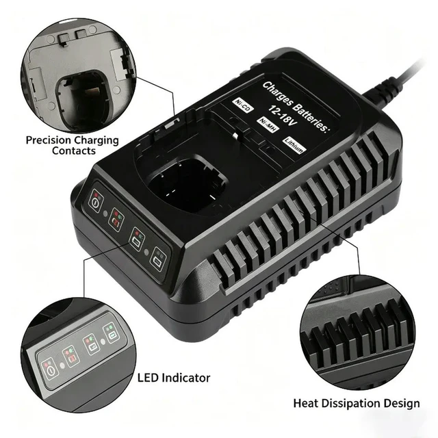 Alt view image 3 of 3 - Rapid Charger P107 Fast Charger Lithium Charger Compatible with For Ryobi 12V18V Ni-Cd Ni-Mh Lithium Batteries