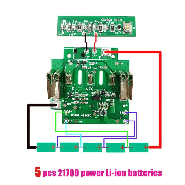 Alt view image 3 of 3 - PCB Charging Protection Plate Housing 5x21700 BAT618 Lithium-ion Batteries Plastic Housing for Bosch 18V Tool Housing