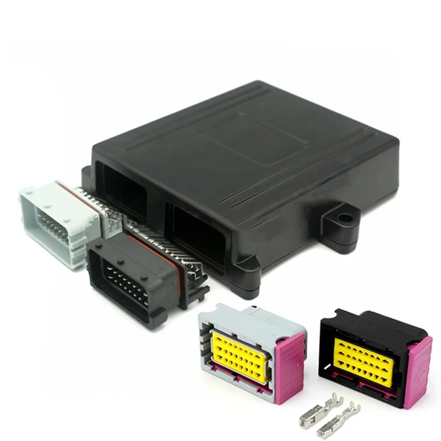 Alt view image 2 of 3 - 1 Set 48 Pin ECU Shell Aluminum Enclosure Box With On Board Controller Panel Car Auto Connector Circuit Board Socket