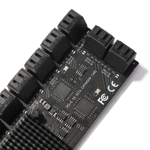 Alt view image 2 of 3 - 20 Port PCIE Expansion Card PCIe SATA 3.0 Controller Adapter 6Gbps Expansion Card Port PCIE Expansion Card for Desktop