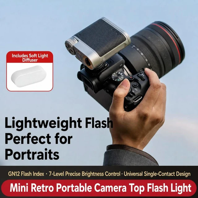Alt view image 2 of 6 - Photography Speedlight Flashs For Vintage Z1 S1/S2 Optical Trigger Type-C Fast Charging for DSLR & Mirrorless Cameras